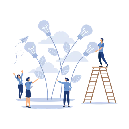 Business team growing ideas  Illustration