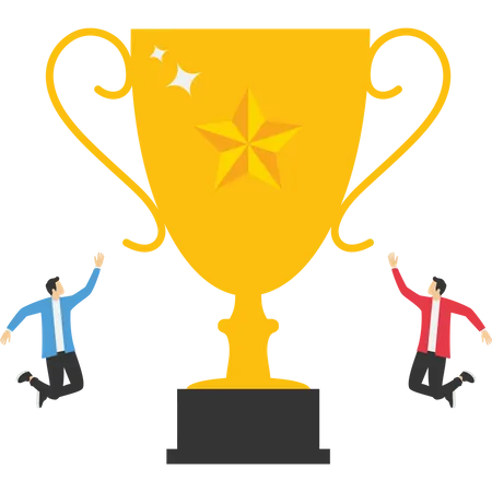 Business Team Has A High Demand For Trophies Vector Illustration In Flat Style イラスト