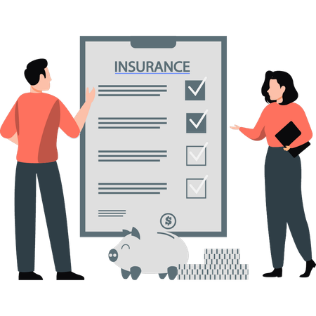 Business team have taken financial insurance  Illustration