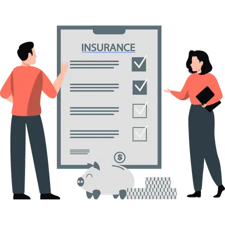 Business team have taken financial insurance  Illustration