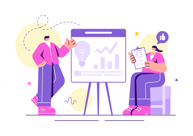 Business team having business growth idea  Illustration