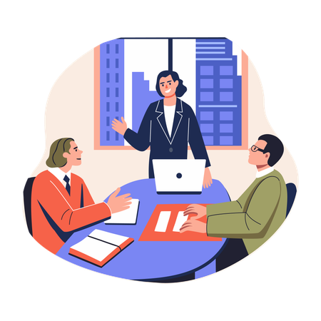 Business team having Business Meeting  Illustration