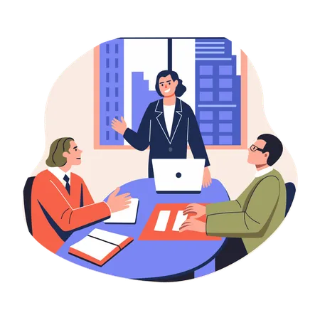 Business team having Business Meeting  Illustration