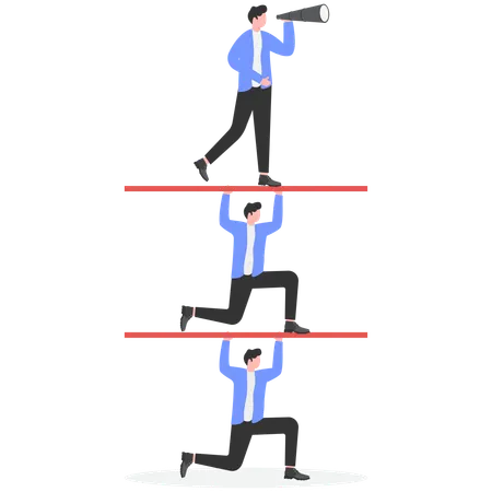 Geschäftsteams helfen sich gegenseitig bei der Zielerreichung  Illustration