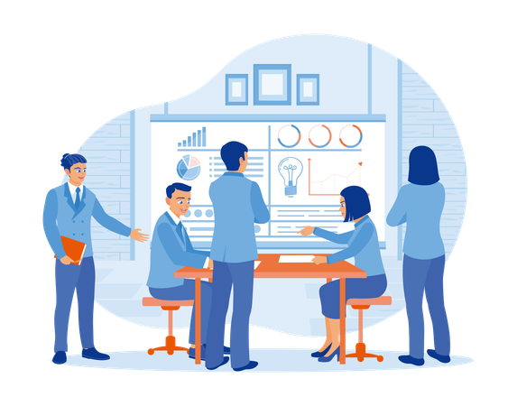 Business team holding meeting in office  Illustration