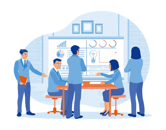 Business team holding meeting in office  Illustration