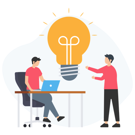 Business team ideas sharing  Illustration