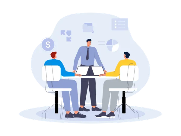 Business team in a conference meeting  Illustration