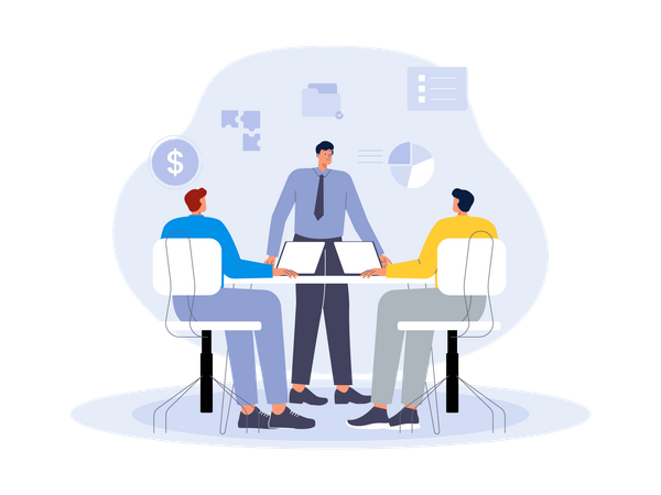 Business team in a conference meeting  Illustration