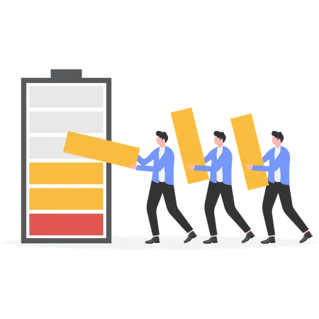 Business team increasing business efficiency  Illustration