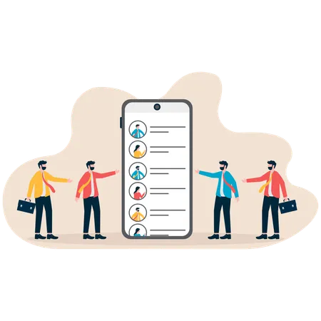 ビジネスチーム面接候補者のオンライン申請  イラスト