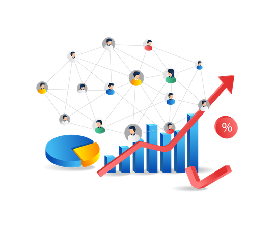 Business team investment network  Illustration