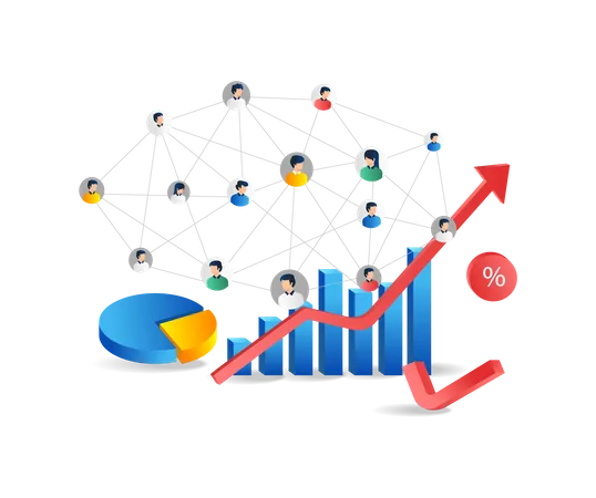 Business team investment network  Illustration