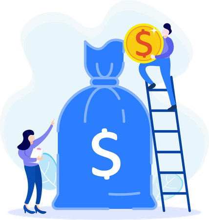 Business team invests in business market  Illustration