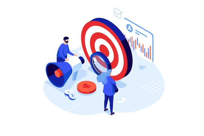 Business team is achieving business target  Illustration