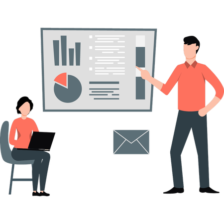 Business team is analysis financial graph  Illustration