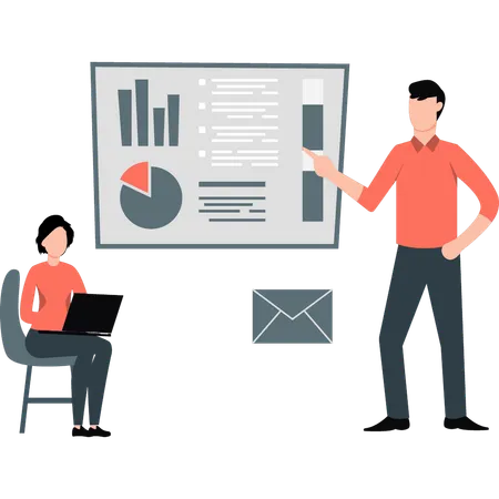 Business team is analysis financial graph  Illustration