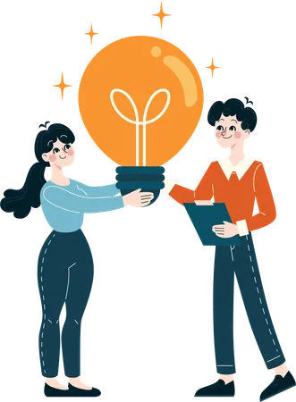 Business team is sharing ideas  Illustration