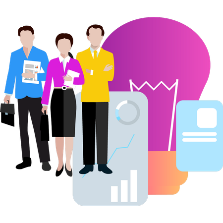 Business team is standing  Illustration