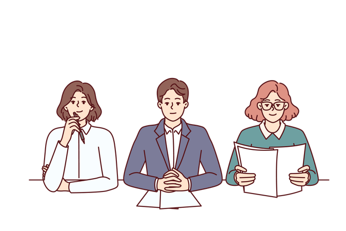 Business team is taking interview of new employees  Illustration