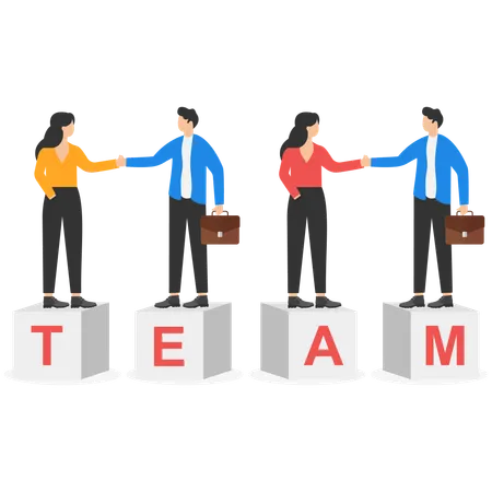 Business team joining hands  Illustration