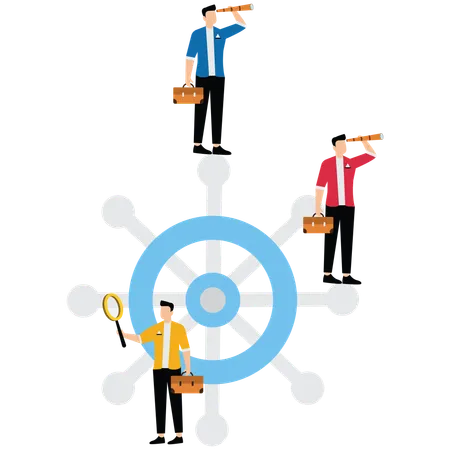 Kapitäne und Crews von Business-Teams  Illustration