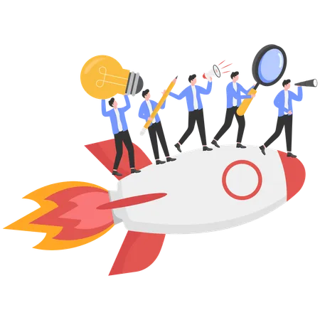 Business team launching new product  Illustration