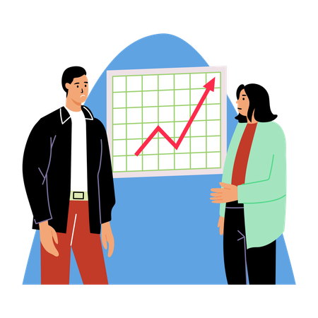 Business team looking at rising cost  Illustration