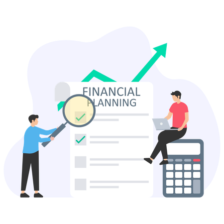 Business team looking for financial planning  Illustration