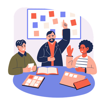 Business-Team macht Brainstorming-Sitzung  Illustration