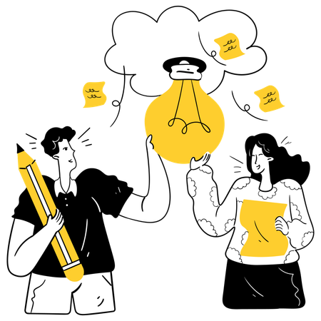 Business-Team macht Brainstorming-Sitzung  Illustration