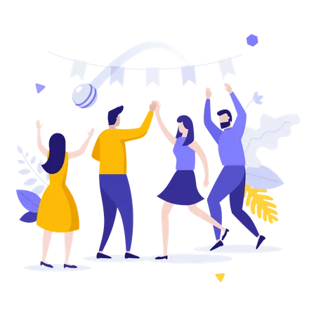 Geschäftsteam macht Party  Illustration