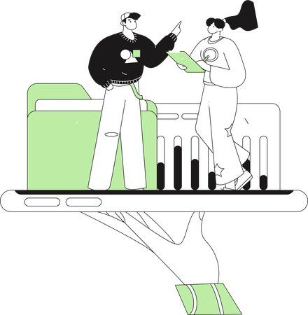Business team making analytics report  Illustration