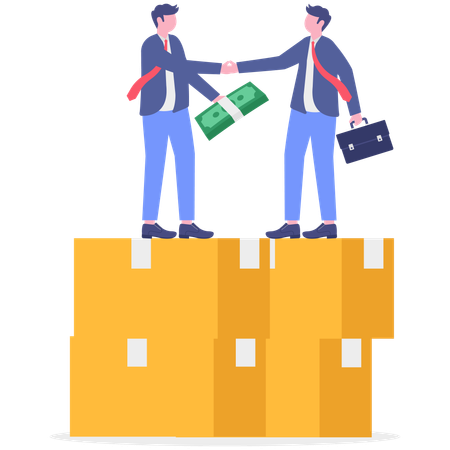Business team making business deal  Illustration