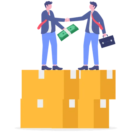 Business team making business deal  Illustration