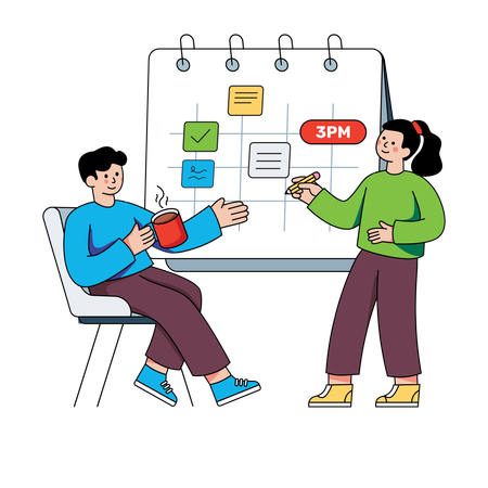 Business team making business plans  Illustration