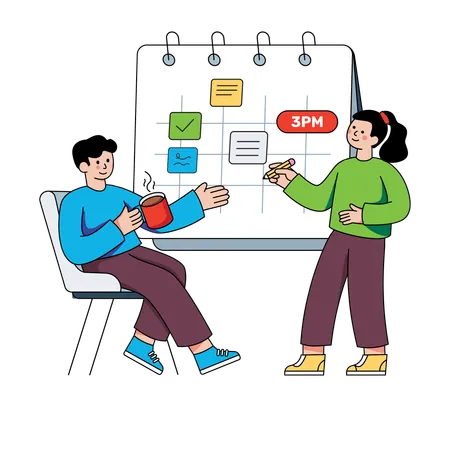 Business team making business plans  Illustration