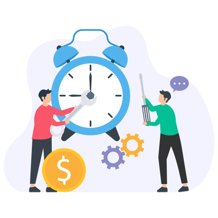 Business team Manage Time  Illustration