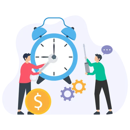 Business team Manage Time  Illustration