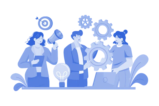 Business Team Management Illustration Concept On A White Background Illustration
