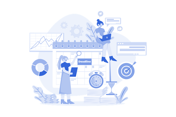 Business Team Managing Task Schedule  Illustration