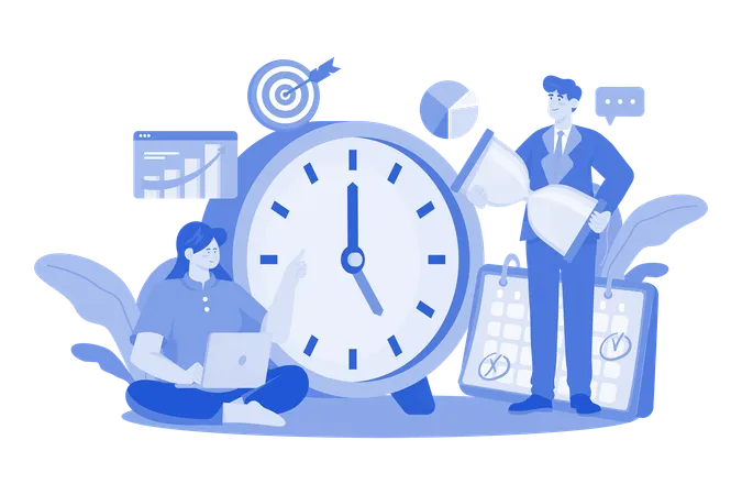 Business Team Managing Time  Illustration