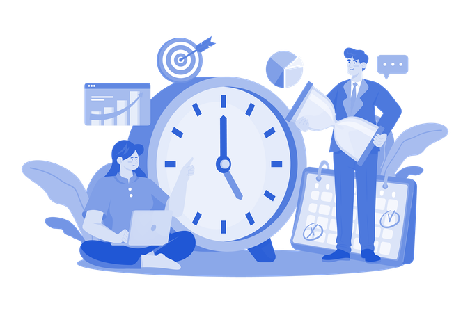 Business Team Managing Time  Illustration