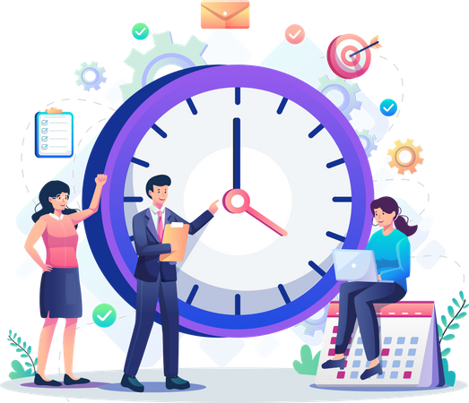 Business team managing time  Illustration