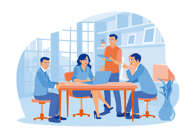 Business team meeting in office  Illustration