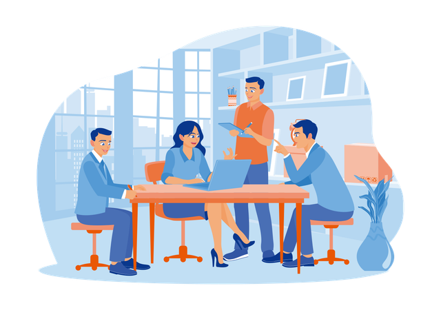 Business team meeting in office  Illustration