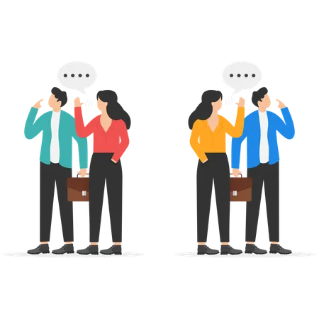 Business team members are communicating with each other  Illustration