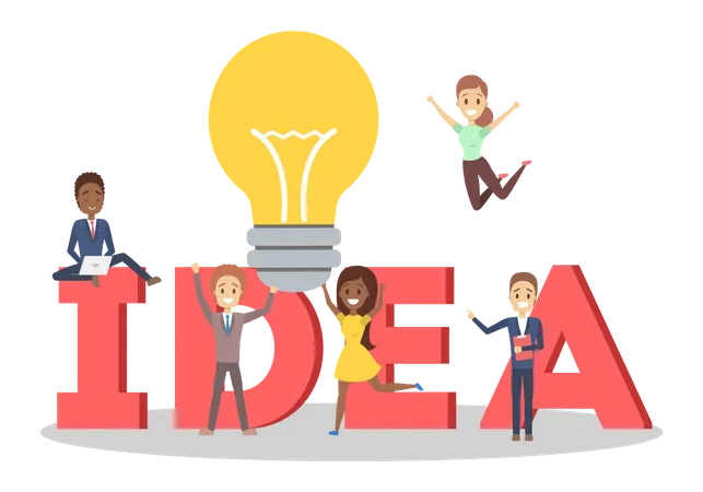 Business-Team mit Idee  Illustration