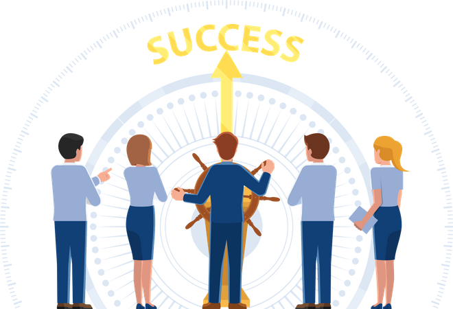 Business team moving towards success  Illustration