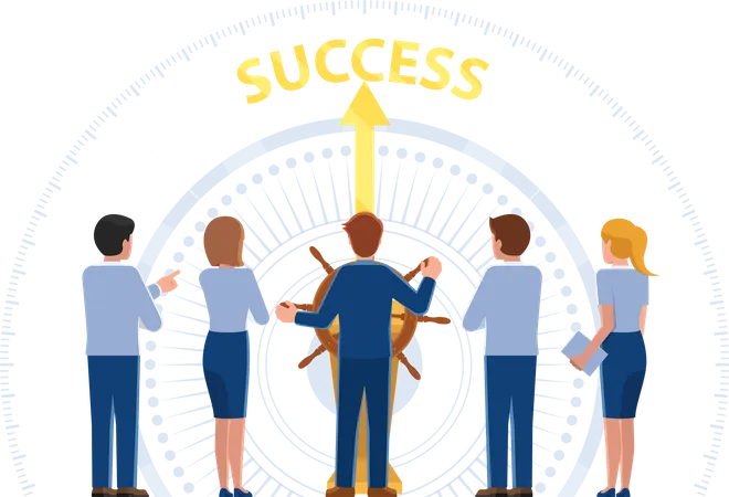 Business team moving towards success  Illustration